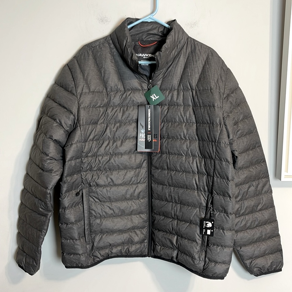 Hawke & Co. sport packable ultralight gray down jacket size extra large - Picture 2 of 11